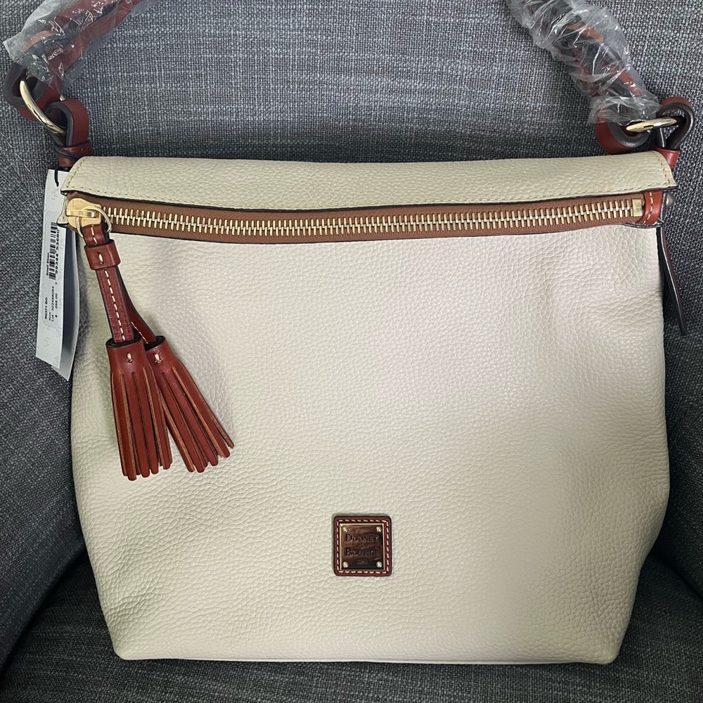 Dooney & Bourke Cream and Brown Shoulder Bag